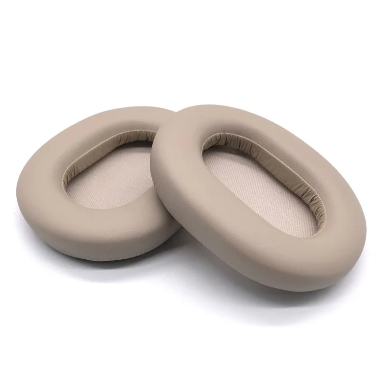 1 par de almohadillas para Sony WH-1000XM5 de cuero de proteína y espuma de memoria - Plata platino