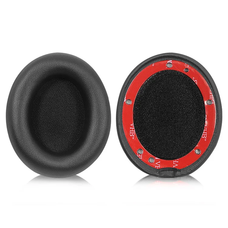 1 Pair For Beats Studio Pro Ear Cushions Protein Leather + Memory Foam Headphone Earpads - Black