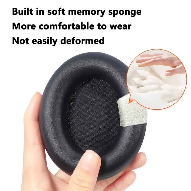 1 Paire de Coussinets d'Oreille en Cuir de Protéine et Mousse à Mémoire de Forme pour Beats Studio Pro - Couleur Sable