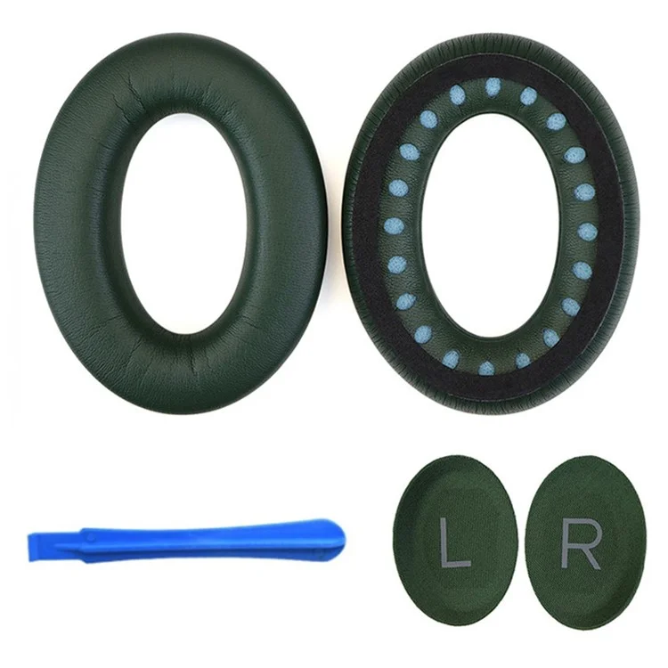 For BOSE QuietComfort 45 Protein Leather Headphone Ear Cushions with Mini Crowbar - Army Green
