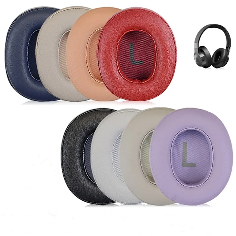 1 Pair For JBL TUNE 700BT / 710BT / 750BTNC / 760NC Protein Leather Earpads Cushions + Crowbar - Black