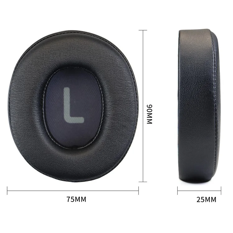 1 Pair For JBL TUNE 700BT / 710BT / 750BTNC / 760NC Protein Leather Earpads Cushions + Crowbar - Black