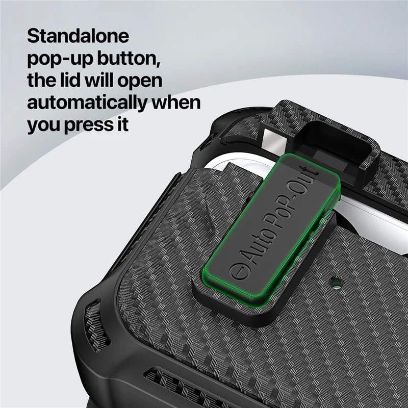 DUX DUCIS PECI Series Per Apple AirPods Pro 2 Custodia Protettiva Tessuta Texture Portatile Copertura di Immagazzinaggio - Verde Esercito
