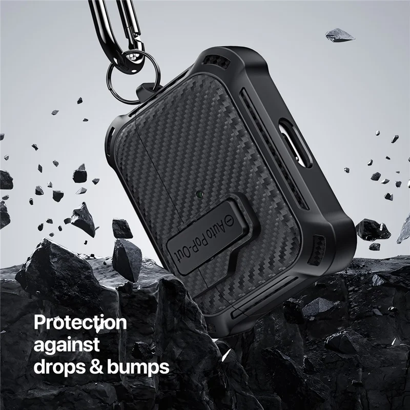 DUX DUCIS PECI Series Per Apple AirPods Pro 2 Custodia Protettiva Tessuta Texture Portatile Copertura di Immagazzinaggio - Verde Esercito