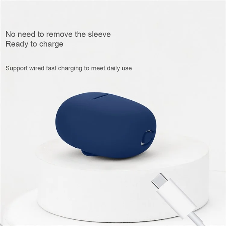 Pour QCY AilyBuds Lite Écouteurs sans fil Étui de protection en silicone - Bleu foncé