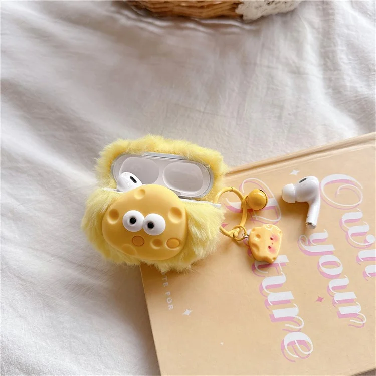 Для Apple AirPods Pro Lovely Cheese Soft Plush Cover Bluetooth Earphone Winter Protective Case