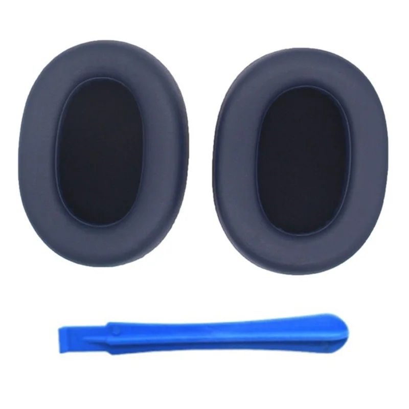 For Jabra Elite 85h 1 Pair Headphone Earpads Replace Sponge Earmuffs with Crowbar - Dark Blue