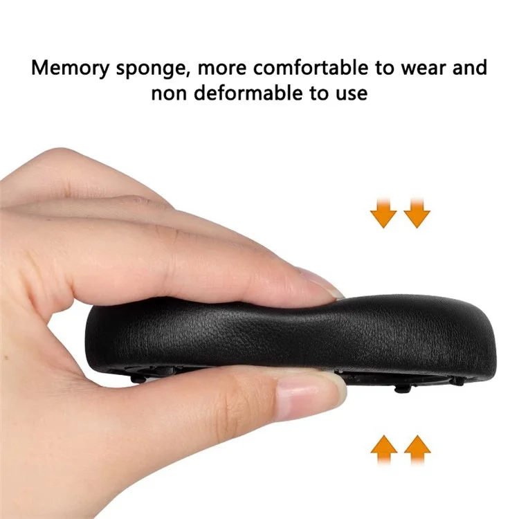 1 par de almohadillas para Bowers & Wilkins Px8 de cuero de proteína + Cojines de espuma de memoria - Negro