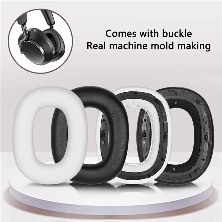 1 par de almohadillas para Bowers & Wilkins Px8 de cuero de proteína + Cojines de espuma de memoria - Negro