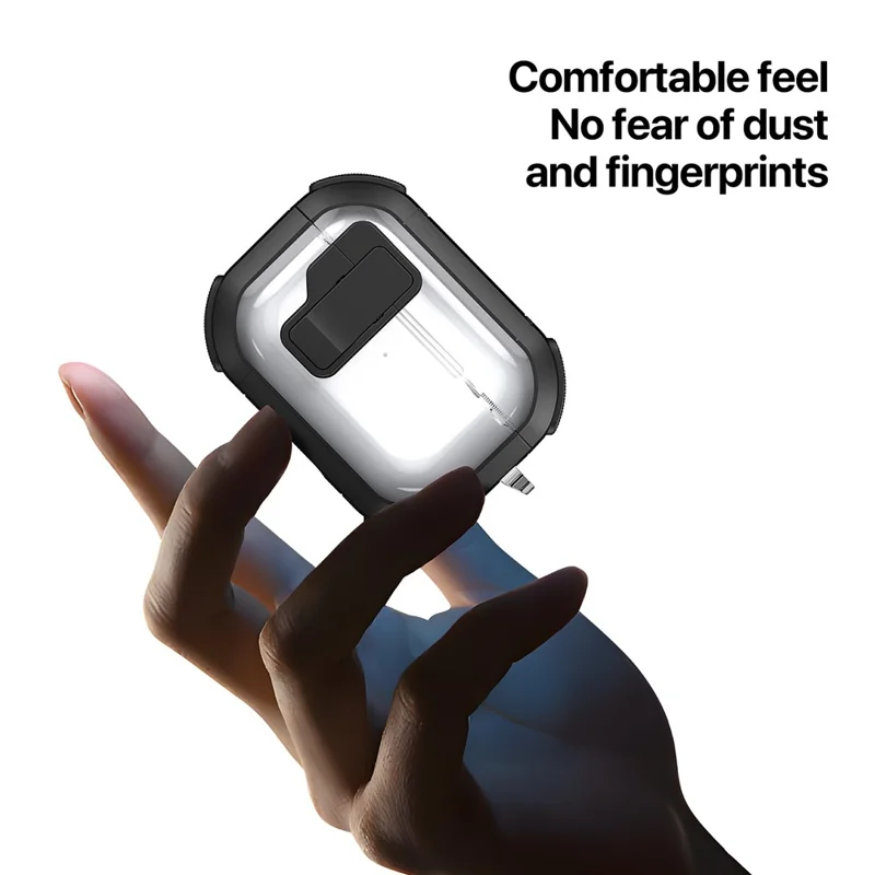 DUX DUCIS PECN Series for Apple AirPods Pro 2 Earphone Case Dual Color Earbud Cover with Hook - White+Black