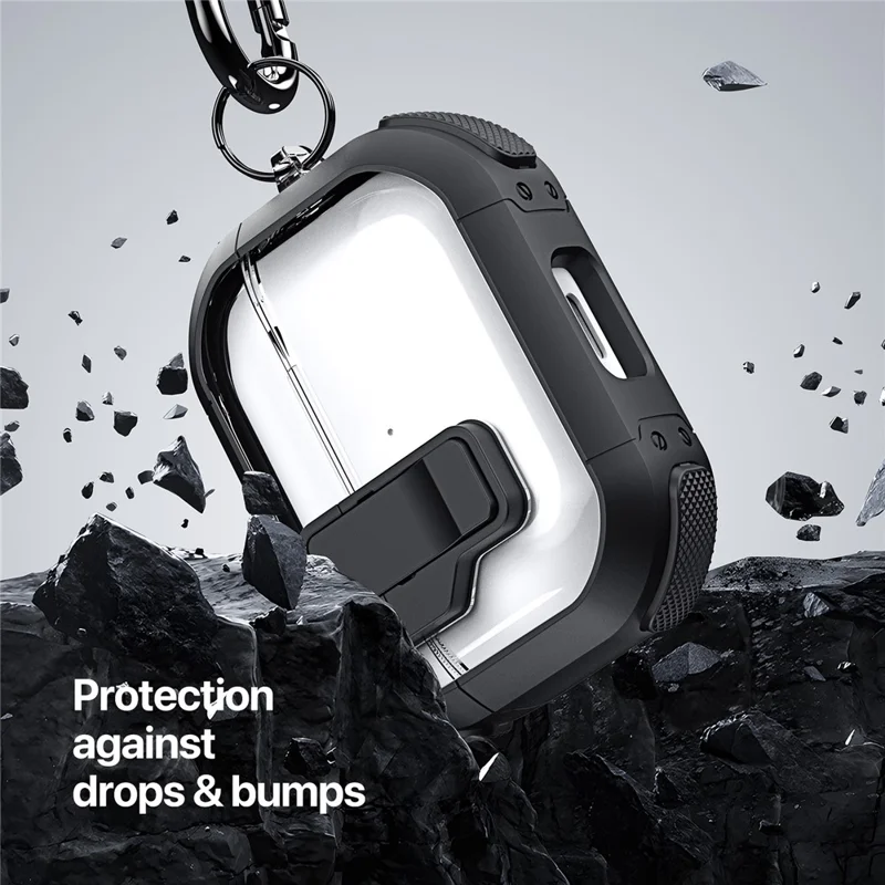 DUX DUCIS PECN Series per Apple AirPods con custodia di ricarica wireless (2019) / AirPods con custodia di ricarica (2019) / (2016) Custodia per auricolari - Nero+Nero