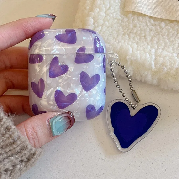 Capa TPU para AirPods com Case de Carregamento (2016) / (2019) / AirPods com Case de Carregamento Sem Fio (2019) Caso Anti-queda - Roxo