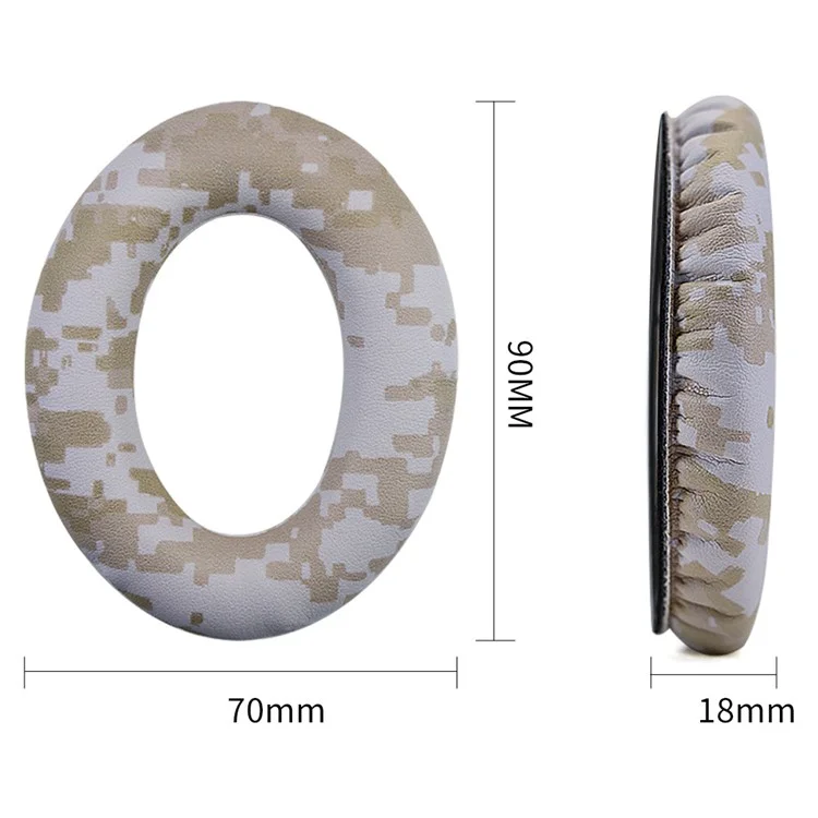 For BOSE QC35  /  QC35 II Camouflage Pattern Protein Leather + Sponge Ear Cushions with Crowbar - Diamond Camouflage+White Pad