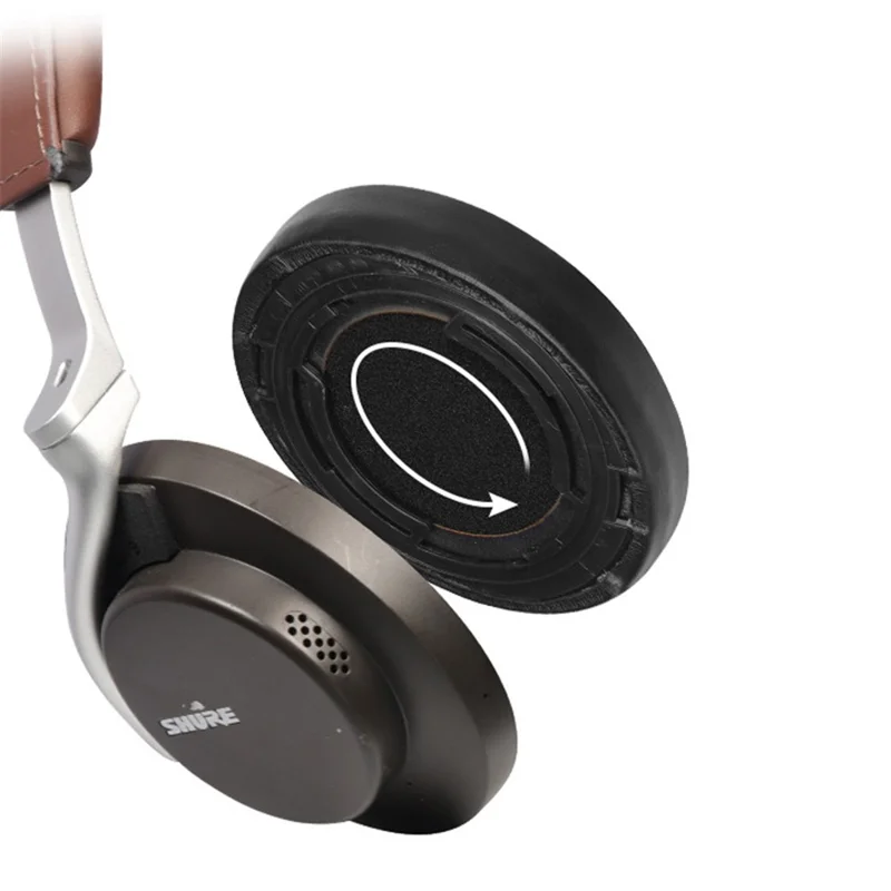 1 Pair Headphone Ear Pads for Shure AONIC 50 Protein Leather Earpads Cushions - Black