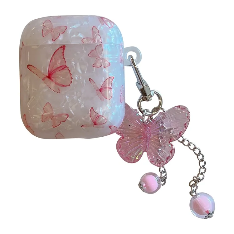 Capa com Padrão de Borboleta para AirPods com Estojo de Carregamento (2016) / (2019) / AirPods com Estojo de Carregamento Sem Fio (2019) Estojo de TPU