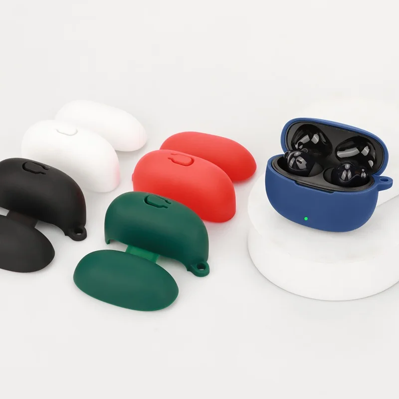 For vivo TWS 3e Wireless Earphone Silicone Case Anti-drop Protective Cover - Blackish Green