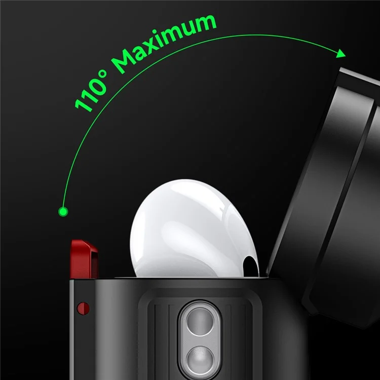 DUX DUCIS PECH Series Funda protectora para Apple AirPods con estuche de carga (2016) / (2019) / AirPods con estuche de carga inalámbrica (2019) - Negro / Rojo