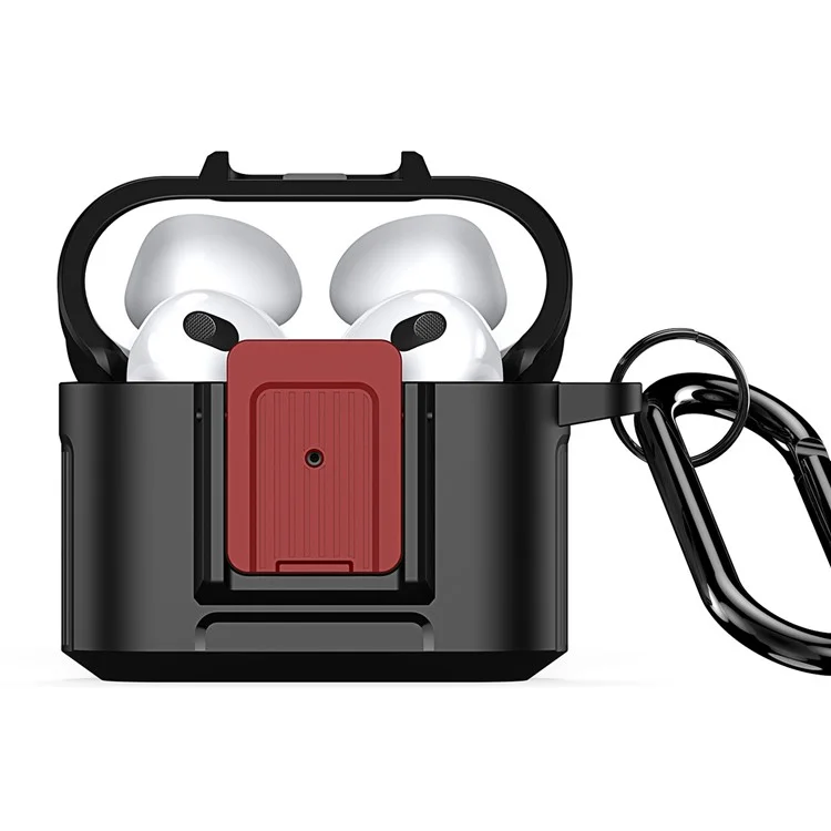 DUX DUCIS PECH Series for Apple AirPods 3 Protective Case Dust-proof Shell with Keychain - Black / Red