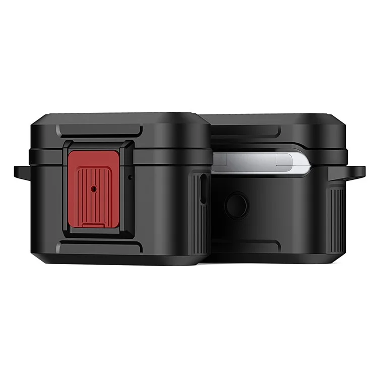 Serie Dux Ducis Pech Para AirPods Pro 2 Cubierta de Auriculares de Armadura de Caja Protectora Con Llavero - Negro / Rojo