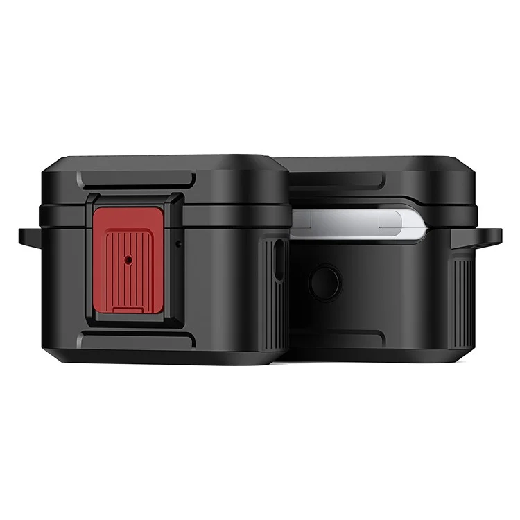 DUX DUCIS PECH Series para Apple AirPods Pro Case PC+TPU Capa de Fone de Ouvido com Gancho - Preto / Vermelho
