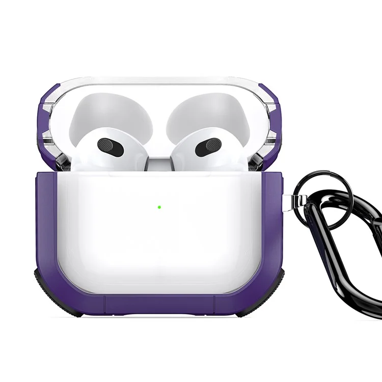 DUX DUCIS PECD Series pour Apple AirPods 3 Étui de protection 2 en 1 en TPU+PC Armor Étui pour écouteurs - Violet
