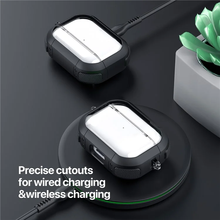 DUX DUCIS PECD Series pour Apple AirPods 3 Étui de protection 2 en 1 en TPU+PC Armor Étui pour écouteurs - Violet