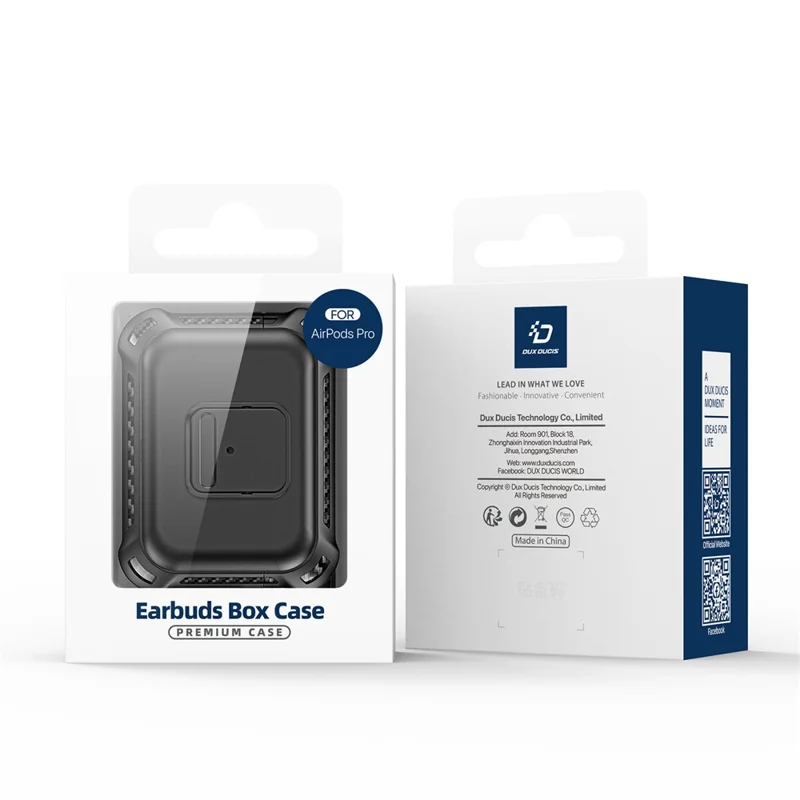 DUX DUCIS PECG Series for Apple AirPods 3 Protective Carrying Case Earbuds Cover with Keychain - Navy Blue