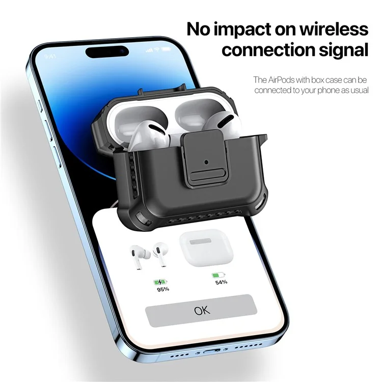 DUX DUCIS PECG-Serie für Apple AirPods Pro Hülle Vollschutz mit Schlüsselanhänger - Schwarz