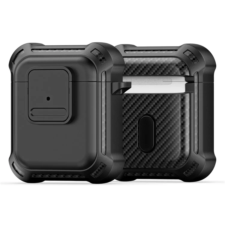 Dux Ducis Série PECG Para Apple AirPods 1 / 2 Casos Anti-design Para os Fones de Ouvido Com Chaveiro Com Chaveiro - Preto