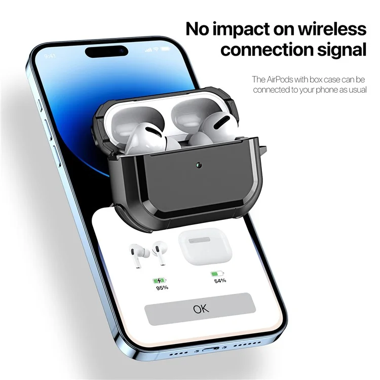 DUX DUCIS PECA Série pour Apple AirPods 3 Étui de protection avec mousqueton Couvercle d'écouteurs - Noir