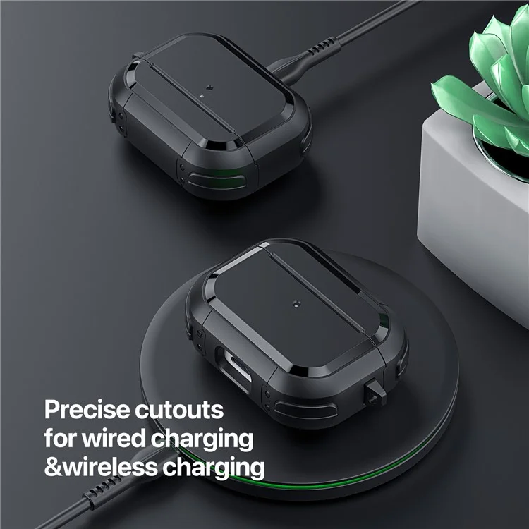 DUX DUCIS PECA Série pour Apple AirPods 3 Étui de protection avec mousqueton Couvercle d'écouteurs - Noir