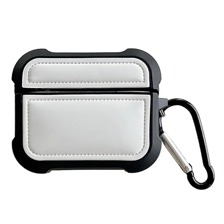 Для AirPods Pro 2 / Pro Down Jacket Design TPU Cover Wireless Earphone Protective Case с Anti-lost Buckle - White