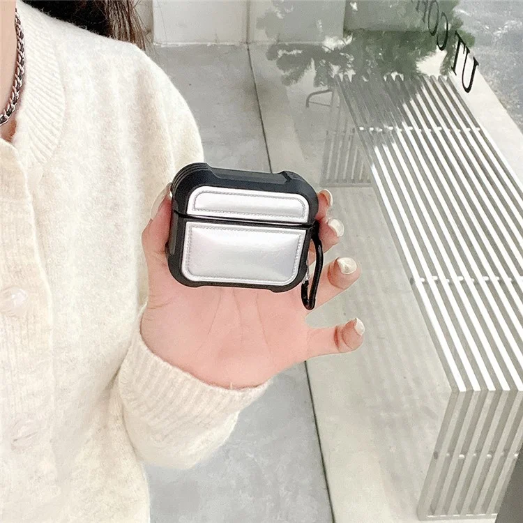 Для AirPods Pro 2 / Pro Down Jacket Design TPU Cover Wireless Earphone Protective Case с Anti-lost Buckle - White