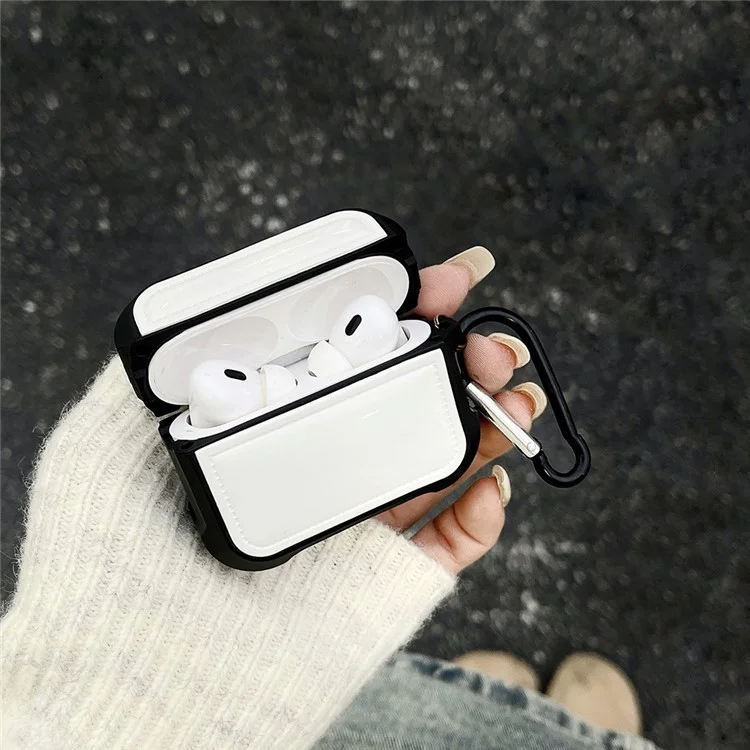 Для AirPods Pro 2 / Pro Down Jacket Design TPU Cover Wireless Earphone Protective Case с Anti-lost Buckle - White