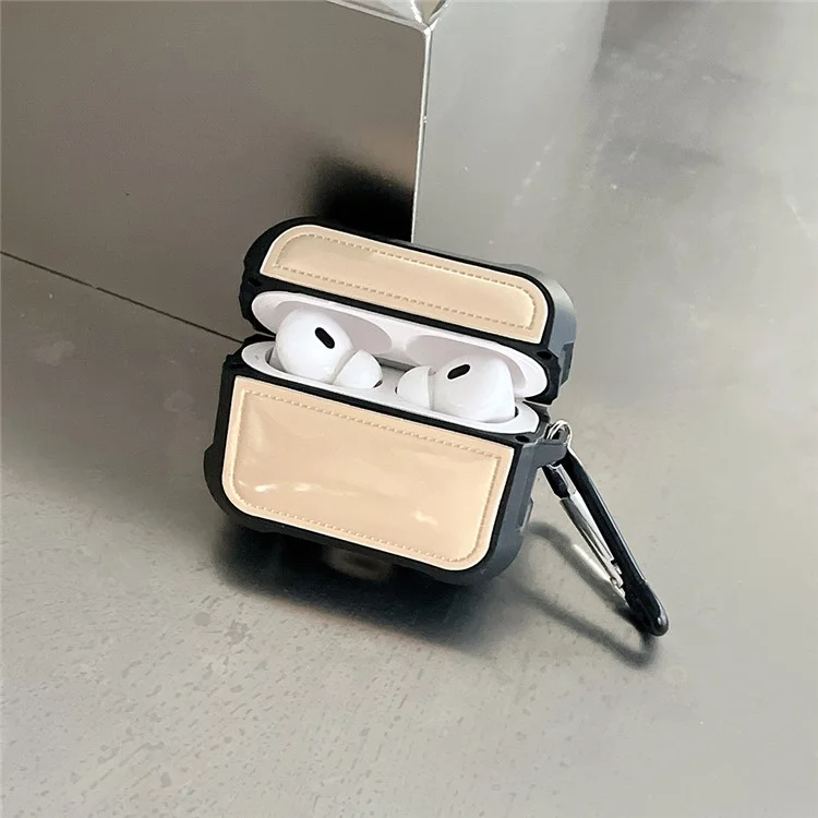 Для AirPods Pro 2 / Pro Down Jacket Design TPU Cover Wireless Earphone Protective Case с Anti-lost Buckle - White