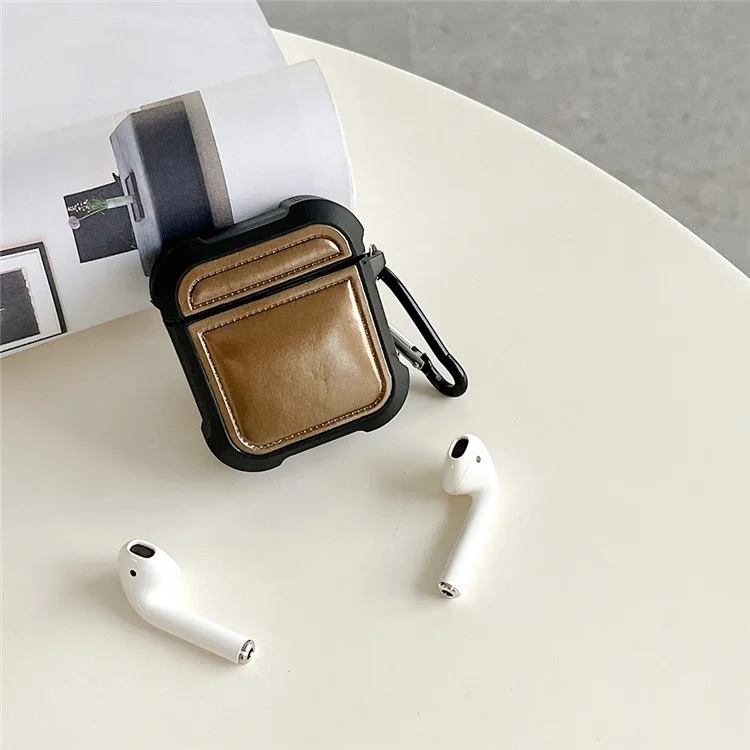 Чехол для наушников Earphone Sleeve для AirPods с зарядным чехлом (2016) / (2019) / AirPods с беспроводным зарядным чехлом (2019) TPU противоударная крышка - коричневый