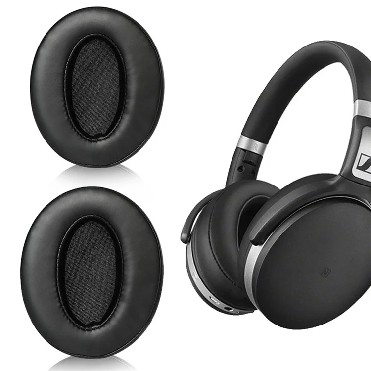 Para Sennheiser HD458BT HD450 4.30S 4.20 300 400S Couro de Proteína+almofada de Ouvido de Espuma de Memória - Preto