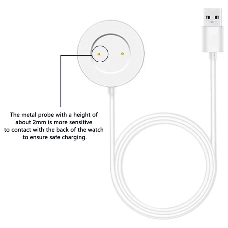 For Huawei Watch GT 2 Pro / GT 2 / GT2 Pro ECG Magnetic Smart Watch Charger with 60cm Cable - White