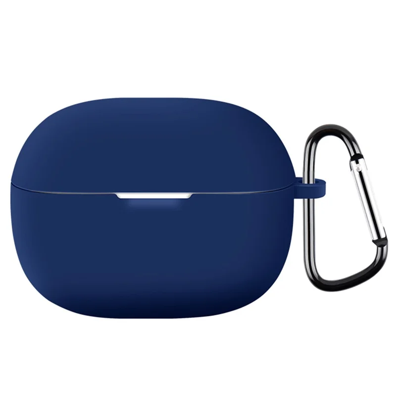 For Redmi Buds 5 Pro Silicone Case Earphone Cover Bluetooth-compatible Headphone Sleeve with Buckle - Midnight Blue