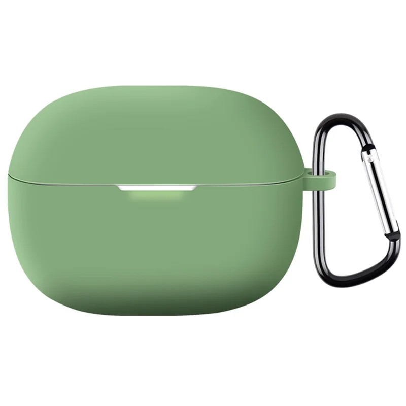 For Redmi Buds 5 Pro Silicone Case Earphone Cover Bluetooth-compatible Headphone Sleeve with Buckle - Matcha Green