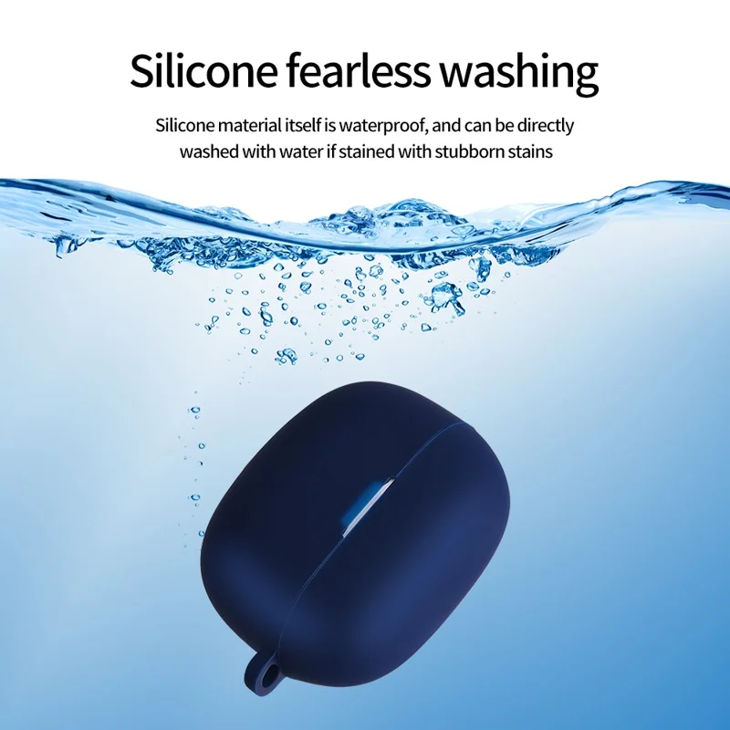 Siliconen hoesje voor Redmi Buds 5 Pro oordopjeshoes Bluetooth-compatibele koptelefoonhoes met gesp - Grijs