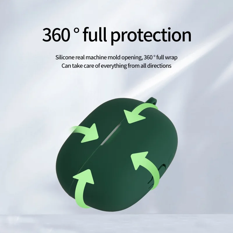 Siliconen hoesje voor Redmi Buds 5 Pro oordopjeshoes Bluetooth-compatibele koptelefoonhoes met gesp - Grijs