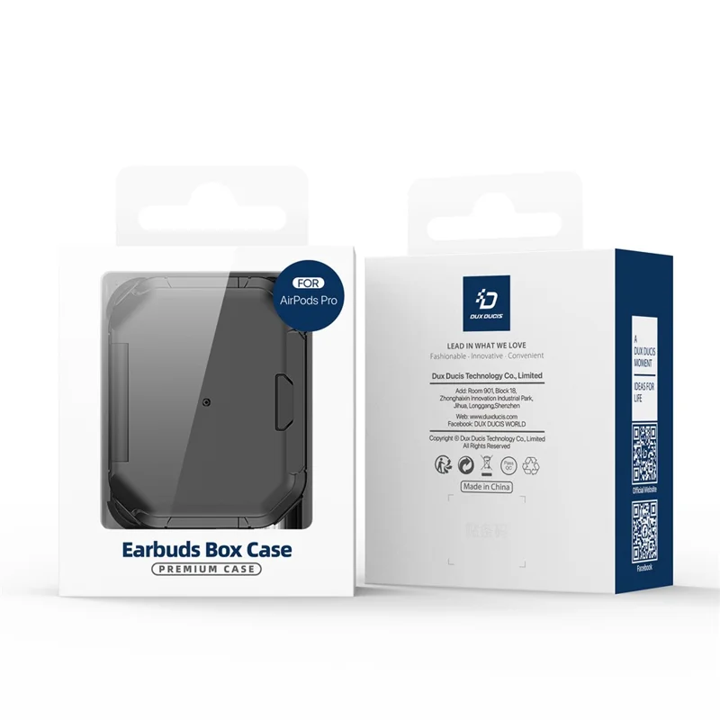 DUX DUCIS PECF Series for Apple AirPods Pro Protective Cover PC+TPU Carrying Case with Keychain - Black