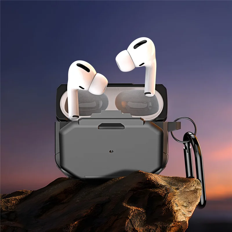 DUX DUCIS PECF Series for Apple AirPods Pro Protective Cover PC+TPU Carrying Case with Keychain - Black