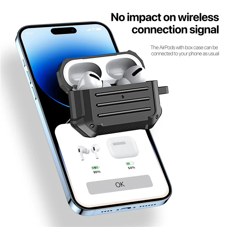 DUX DUCIS PECE Series pour étui de protection Apple AirPods Pro Earphone avec mousqueton - Noir