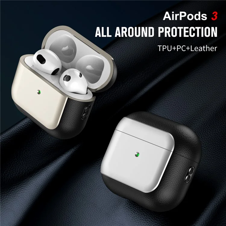 Für Apple AirPods 3 Kopfhörergehäuse Soft TPU Stoßfestes Cover mit Schlüsselband - Roségold