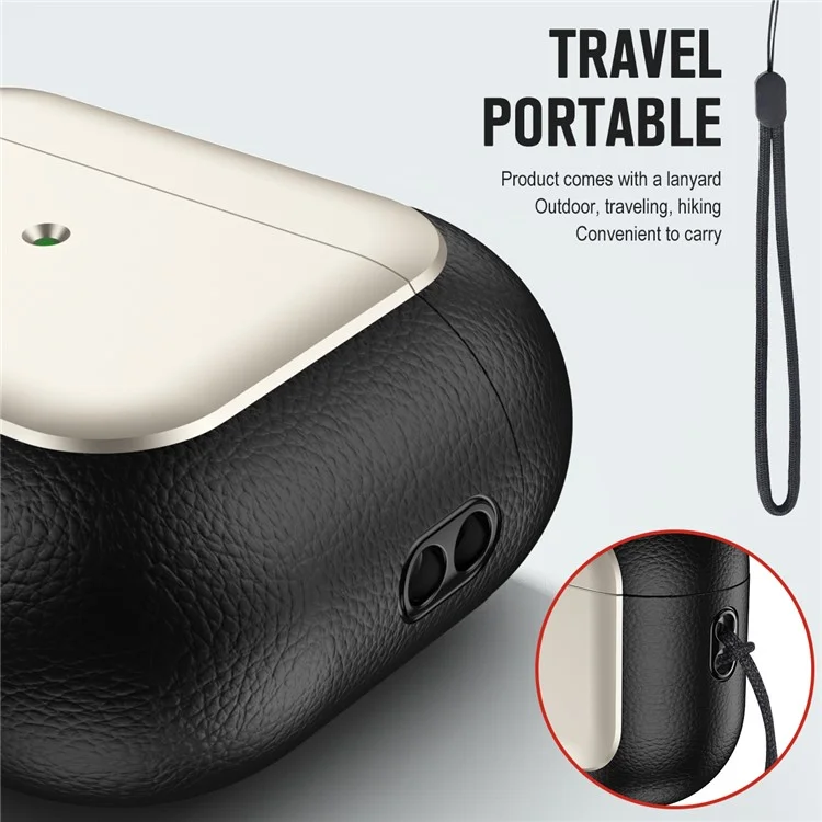 Für Apple AirPods 3 Kopfhörergehäuse Soft TPU Stoßfestes Cover mit Schlüsselband - Roségold