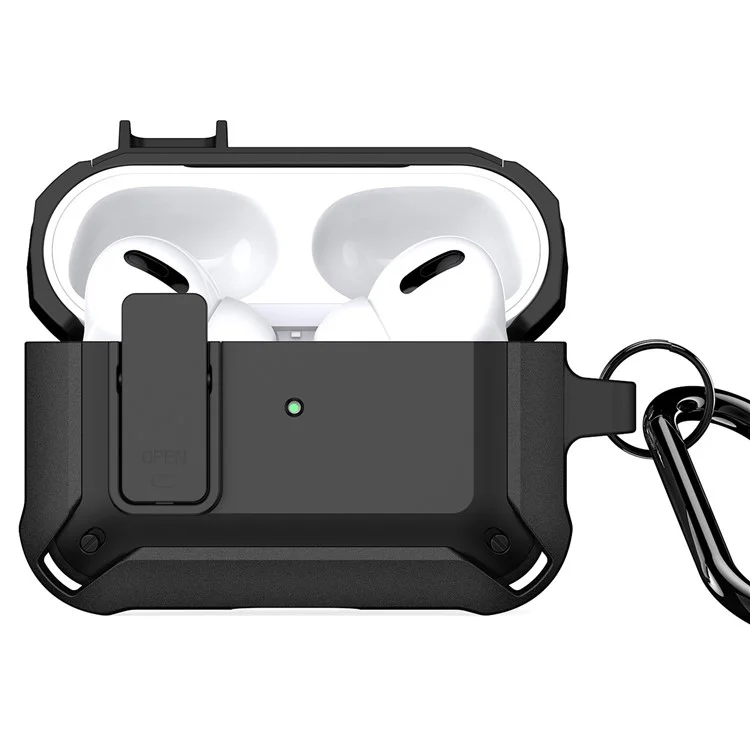 DUX DUCIS PECO Series para Apple AirPods Pro Earbuds Cover Secure Lock Design Shockproof Shell - Preto