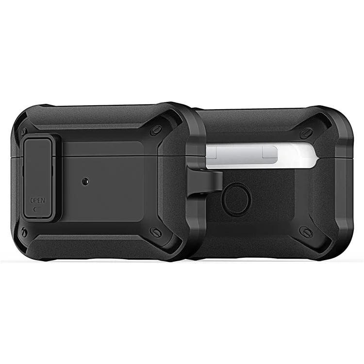 DUX DUCIS PECO Series para Apple AirPods Pro Earbuds Cover Secure Lock Design Shockproof Shell - Preto