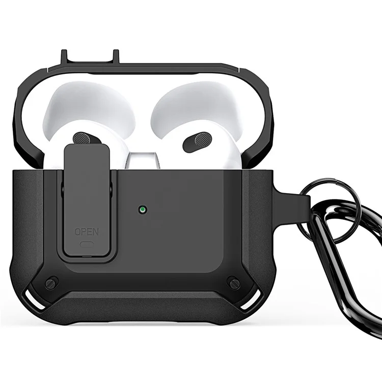 DUX DUCIS PECO Series para Apple AirPods 3 Estuche para auriculares Cobertura de protección contra caídas completa con llavero - Negro